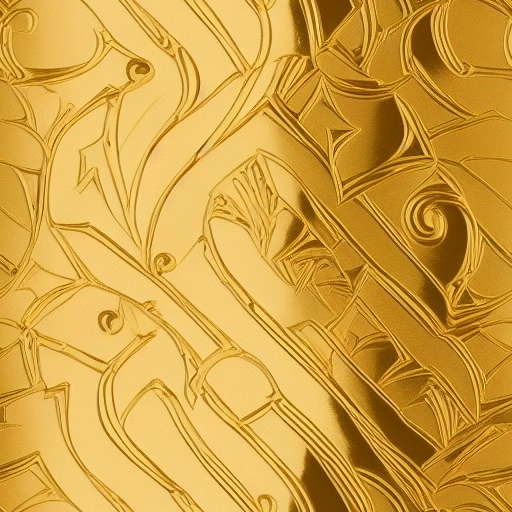24348-139667932-a close up of a gold plate with intricate designs on it surface and a gold background with a black border, by Alberto Biasi.webp